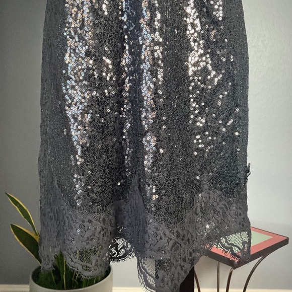 Y2K Babydoll Sequin Lace HOCO Dress Whimsigoth Grunge Witchy Party Black XXL - Picture 4 of 13